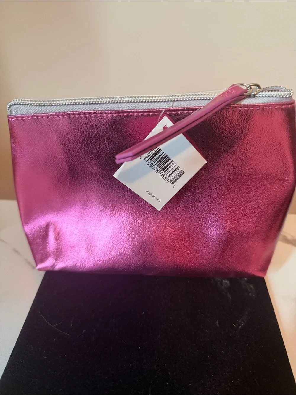 Nordstrom Spa Metallic Fuchsia Cosmetic Pouch